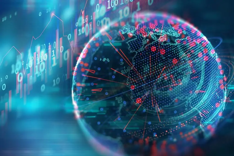 Rappresentazione digitale di una rete globale